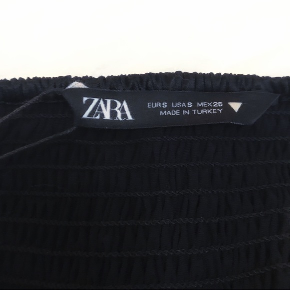 ZARA BLACK CROP TOP WITH PEARLED BUTTON - BUSTIER - SMALL - BRAND NEW WITH TAG - Picture 5 of 16